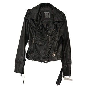 Faux Black Leather Paper Denim & Cloth Stur Jacket Size Small